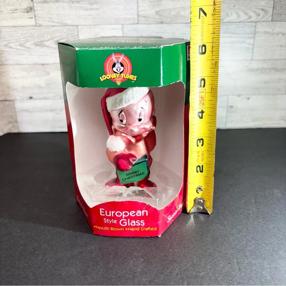 Vintage Elmer Fudd‎ Looney Tunes Santa's Christmas Ornament European Style Glass